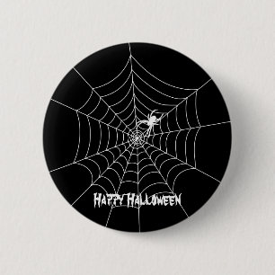Badge Rond 5 Cm Bouton d'Halloween Web Spider