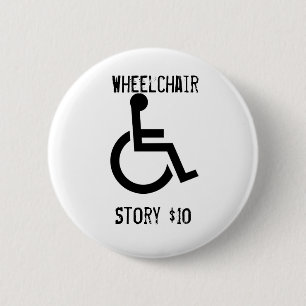 Badge Rond 5 Cm Bouton d'histoire de fauteuil roulant
