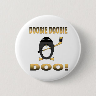 Badge Rond 5 Cm Bouton d'hockey de pingouin