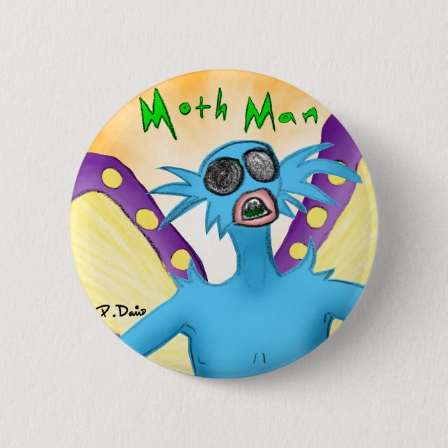 Badge Rond 5 Cm Bouton d'homme de mite (Devant)