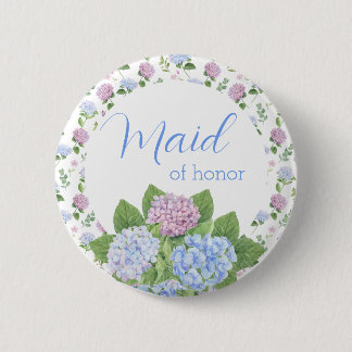 Badge Rond 5 Cm Bouton d'honneur de la servante d'Hydrangea - Épin