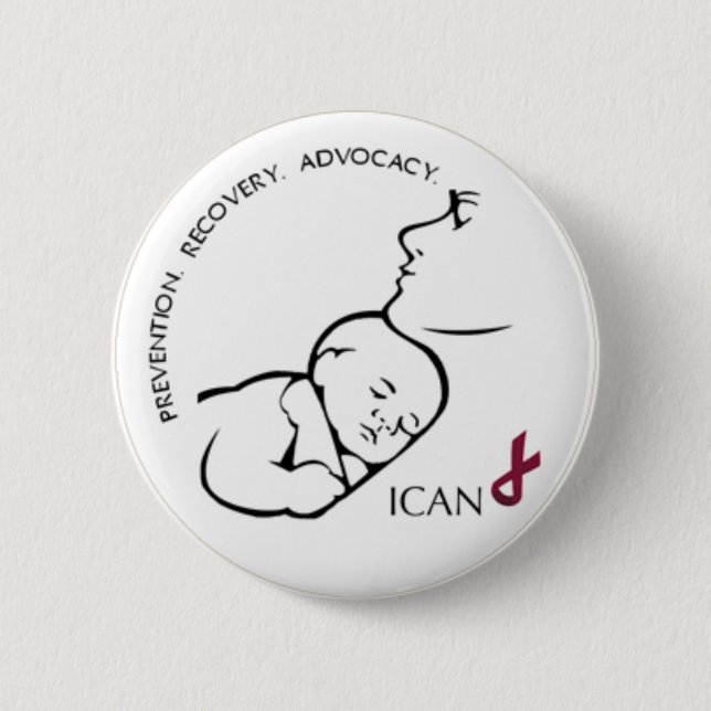 Badge Rond 5 Cm Bouton d'ICAN (Devant)