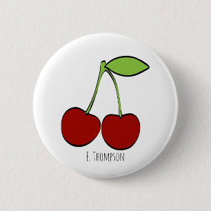 Badge Rond 5 Cm Bouton d'illustration de cerise