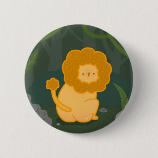 Badge Rond 5 Cm Bouton d'illustration de lion mignon