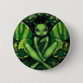 Badge Rond 5 Cm Bouton "d'imaginaire vert de papillon"