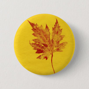 Badge Rond 5 Cm Bouton d'impression de la nature feuille
