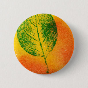 Badge Rond 5 Cm Bouton d'impression de la nature feuille