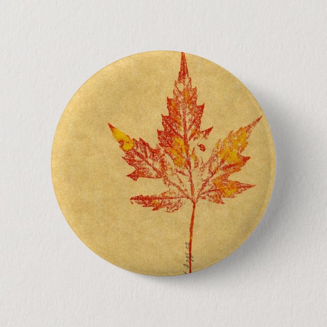 Badge Rond 5 Cm Bouton d'impression de la nature feuille (Devant)