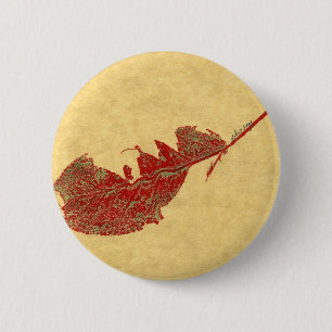 Badge Rond 5 Cm Bouton d'impression de la nature feuille