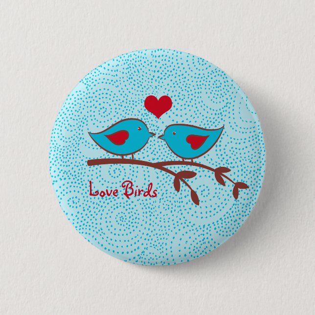 Badge Rond 5 Cm Bouton d'inséparables (Devant)