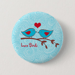 Badge Rond 5 Cm Bouton d'inséparables