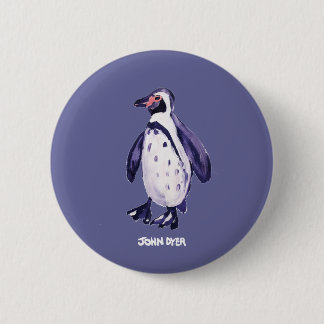 Badge Rond 5 Cm Bouton d'insigne d'art : Pingouin de pourpre de