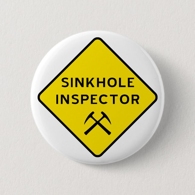 Badge Rond 5 Cm Bouton d'inspecteur d'effondrement (Devant)