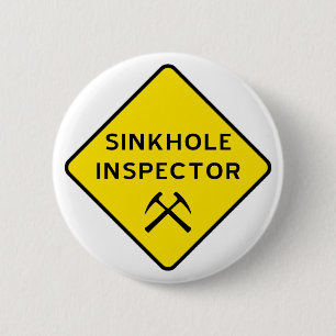 Badge Rond 5 Cm Bouton d'inspecteur d'effondrement