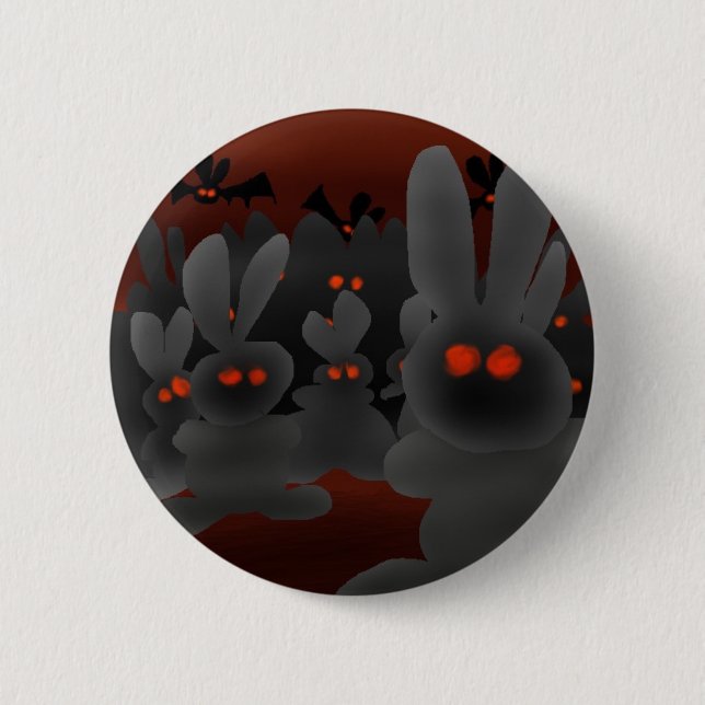 Badge Rond 5 Cm Bouton d'invasion de lapins (Devant)