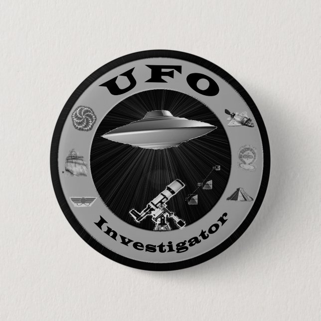 Badge Rond 5 Cm Bouton d'investigateur d'UFO (Devant)