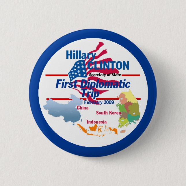 Badge Rond 5 Cm Bouton diplomatique de Clinton (Devant)