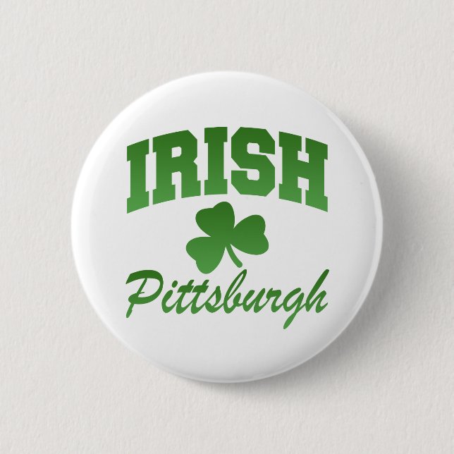 Badge Rond 5 Cm Bouton d'Irlandais de Pittsburgh (Devant)
