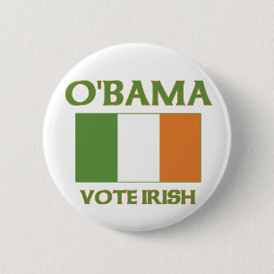 Badge Rond 5 Cm Bouton d'Irlandais de vote d'Obama