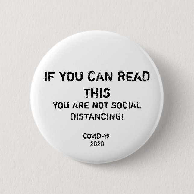 BADGE ROND 5 CM BOUTON DISTANCÉ SOCIAL (Devant)