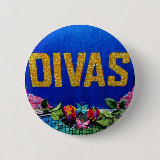 Badge Rond 5 Cm Bouton Divas LGBTQ+ Pin (Devant)