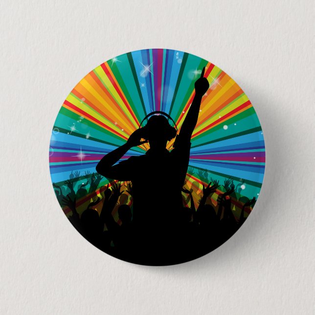 Badge Rond 5 Cm Bouton DJ de musique (Devant)