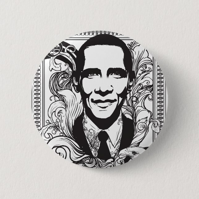 Badge Rond 5 Cm Bouton d'Obama (Devant)
