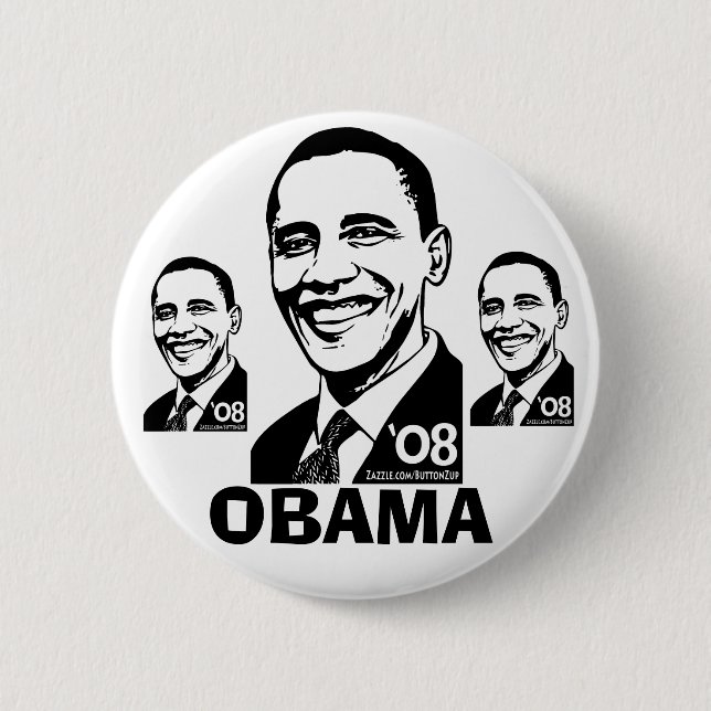 Badge Rond 5 Cm Bouton d'Obama '08 (Devant)