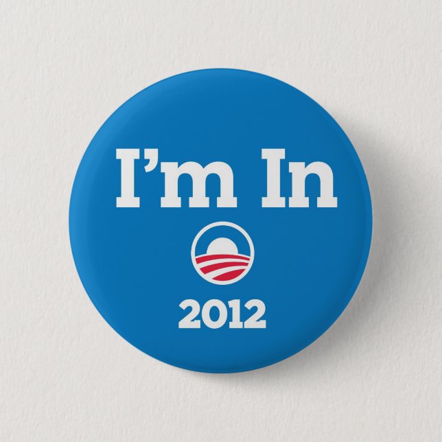Badge Rond 5 Cm Bouton d'Obama 2012 (Devant)