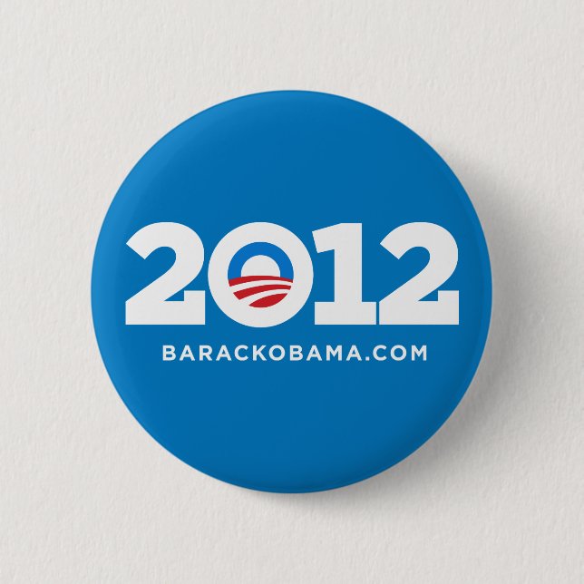 Badge Rond 5 Cm Bouton d'Obama 2012 (Devant)