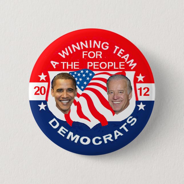 Badge Rond 5 Cm Bouton d'Obama 2012 (Devant)
