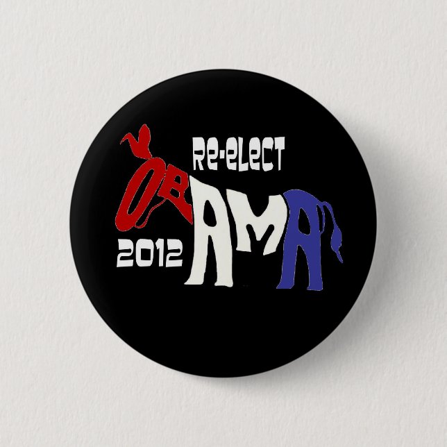 Badge Rond 5 Cm Bouton d'Obama 2012 (Devant)