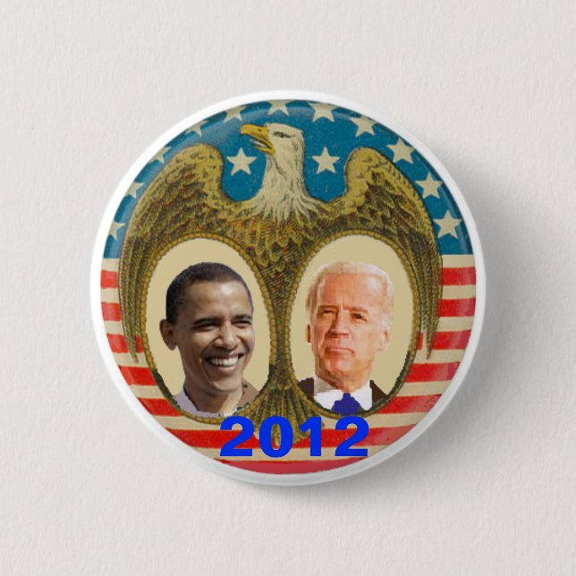 Badge Rond 5 Cm Bouton d'Obama 2012 (Devant)