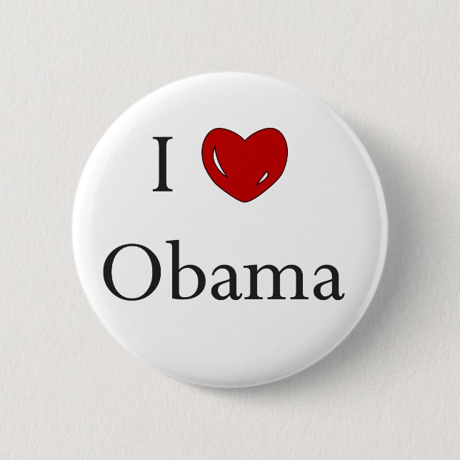Badge Rond 5 Cm Bouton d'Obama d'amour (Devant)