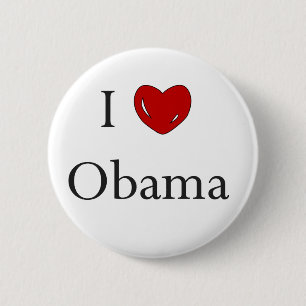 Badge Rond 5 Cm Bouton d'Obama d'amour