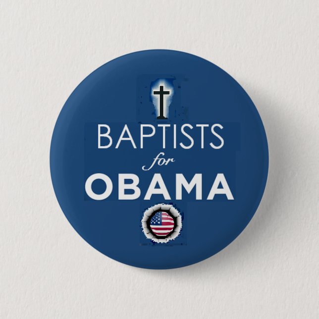Badge Rond 5 Cm Bouton d'OBAMA de BAPTISTES (Devant)