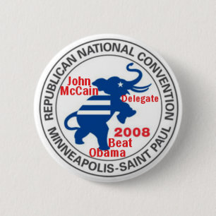 Badge Rond 5 Cm Bouton d'OBAMA de convention de McCAIN anti