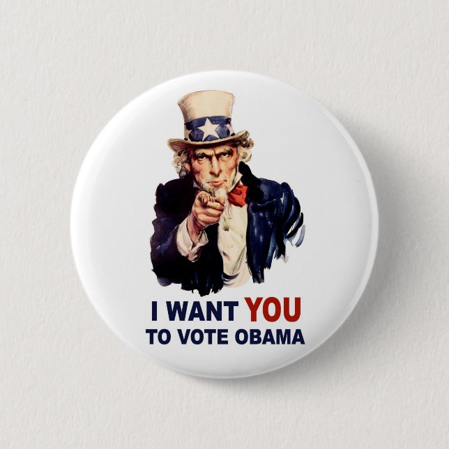 Badge Rond 5 Cm Bouton d'Obama de vote (Devant)