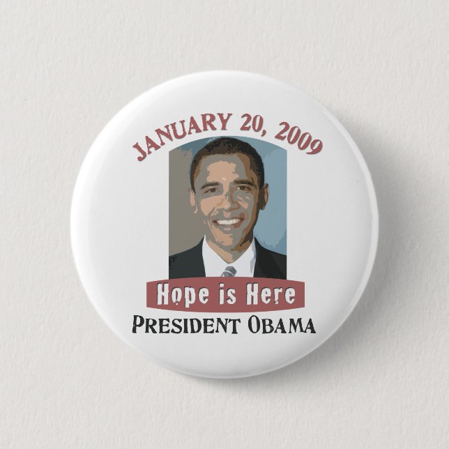 Badge Rond 5 Cm Bouton d'Obama d'inauguration (Devant)