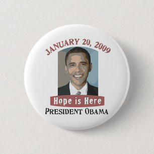 Badge Rond 5 Cm Bouton d'Obama d'inauguration