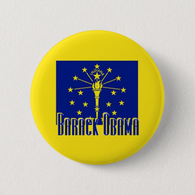 Badge Rond 5 Cm Bouton d'Obama INDIANA (Devant)
