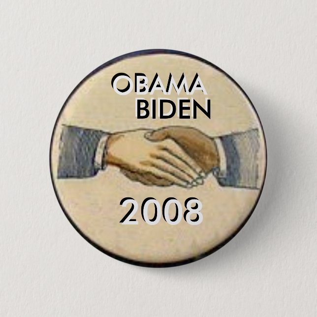 Badge Rond 5 Cm Bouton d'Obama/poignée de main de Biden (Devant)