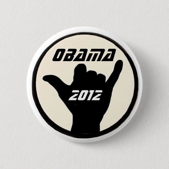 Badge Rond 5 Cm Bouton d'Obama Shaka (Devant)