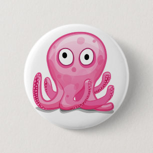 Badge Rond 5 Cm Bouton d'Octapoda