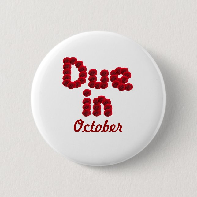 Badge Rond 5 Cm Bouton d'octobre (Devant)