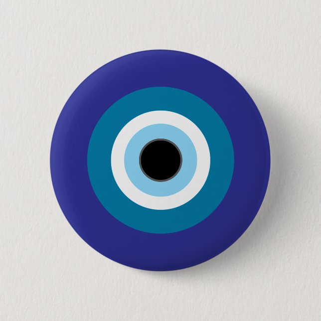 Badge Rond 5 Cm Bouton d'oeil bleu (Devant)