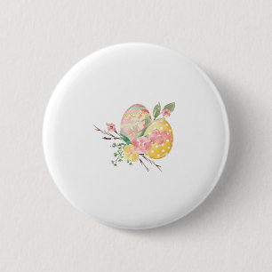 Badge Rond 5 Cm Bouton d'oeuf de Pâques coloré