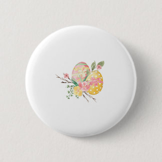 Badge Rond 5 Cm Bouton d'oeuf de Pâques coloré