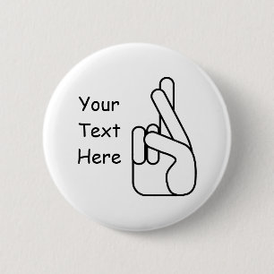 Badge Rond 5 Cm Bouton Doigts croisés aux mensonges blancs