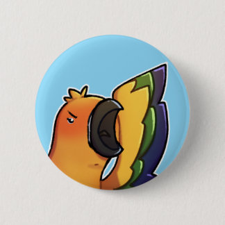 Badge Rond 5 Cm Bouton d'oiseau Conure du Soleil Drôle